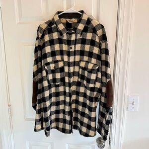 Woolrich Black and Cream Buffalo Plaid Shacket